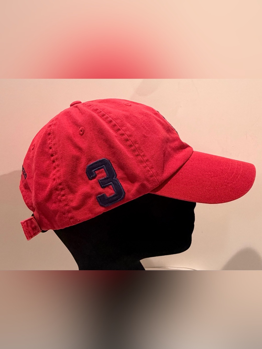 Polo Ralph Lauren Big Pony Red /Navy Baseball Cap Hat #3 Adjustable Unisex - Picture 3 of 8